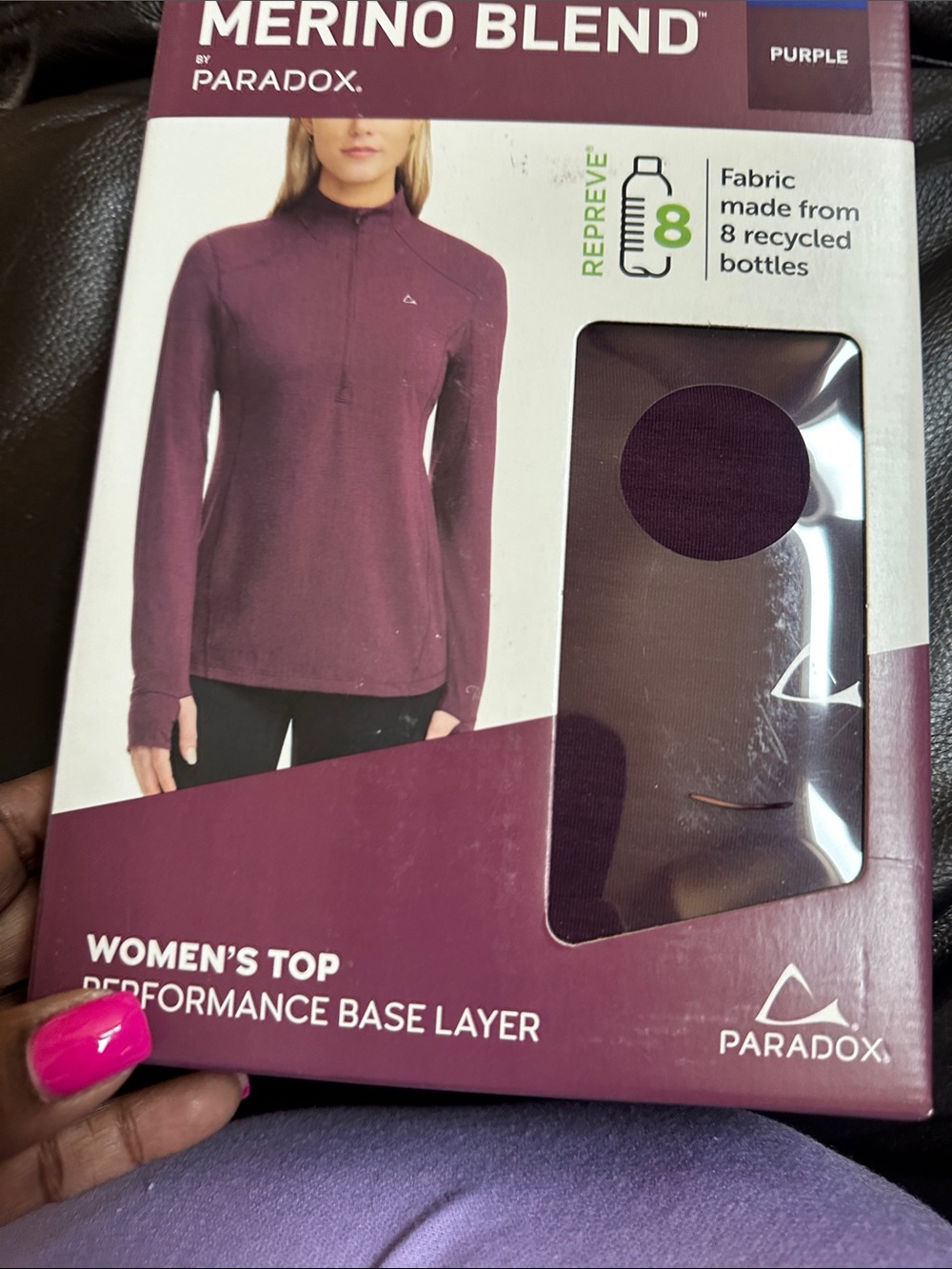 Paradox Women’s Long Sleeve Performance Base Layer Top — Purple